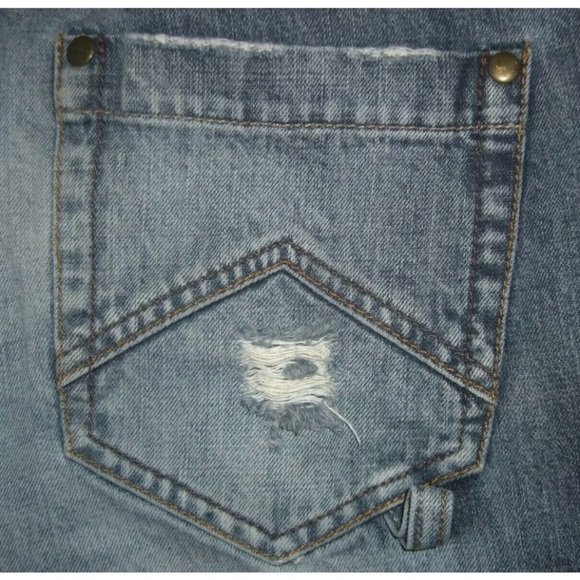 Armani Exchange Jeans Distressed Splatter Holes Grunge Punk alt egirl Short P - Picture 7 of 13